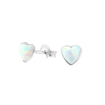 Rossan Silver Heart Stud With Fire Snow Opal Fe4563S
