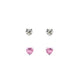 Rossan Petite Pink Crystal Heart Earrings in Sterling Silver