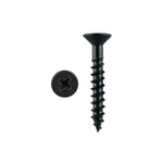 Generic Black Wood Screws 8 Gauge 25mm 100 Pack