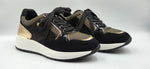 Fugitive Valda Black And Gold Sneaker