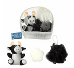 Fun in the Bath Cow Shaped Animal Plush Sponge And Loofa Bath Gift Set