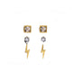 Cubic Zirconia Gold Trio Earrings