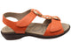 Homyped Analise Leather T Bar Sandals Tangerine Size 6