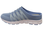 Scholl Orthaheel Utopia Knit Womens Comfortable Open Back Casual Shoes Light Blue Size 38