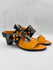 Arche Sample Izibel Black And Yellow Heeled Sandal