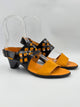 Arche Sample Izibel Black And Yellow Heeled Sandal