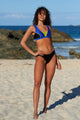 Duskii Kate Scoop Sport Top Neon Blue, Black & Yellow