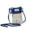 Kangaroo Gifts Hand Painted Leather And Denim Combo Cross Body Hippie Sling Bag 13 x 19CM