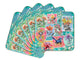 Lisa Pollock  Pretty Postage Coasters Set of 6 Vintage Stamp Design Cork Backed Table Protectors 11CM x 9.5CM