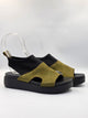 Arche Sample Myakem Khaki Leather And Stretch Sandal