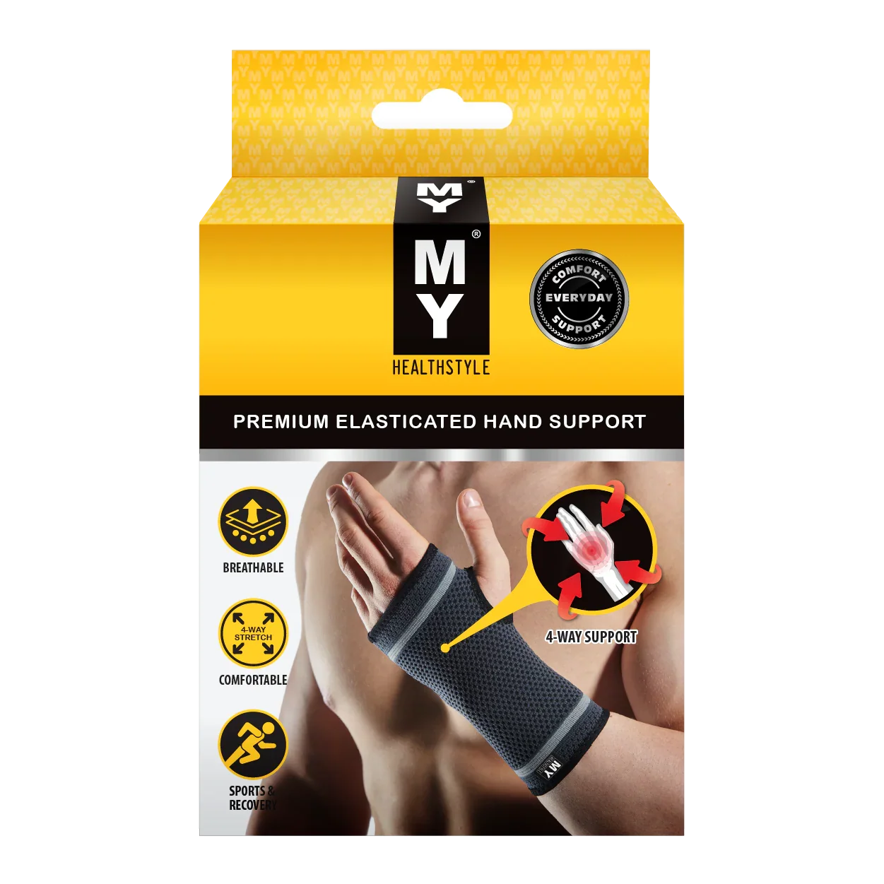 My Healthstyle Premium Elasticated Hand Support Small