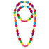 Pink Poppy Rainbow Bead Necklace and Bracelet Set