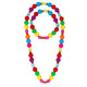 Pink Poppy Rainbow Bead Necklace and Bracelet Set