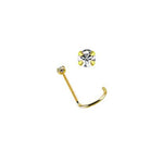 Rossan Twist Post 18Ct Gold Jeweled Nose Stud Ns1026C