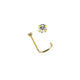 Rossan Twist Post 18Ct Gold Jeweled Nose Stud Ns1026C