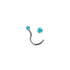 Rossan Twist Post Stainless Steel Jeweled Nose Stud Ns1030 Aquamarine