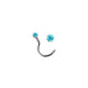 Rossan Twist Post Stainless Steel Jeweled Nose Stud Ns1030 Aquamarine