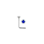 Rossan Bent Post Sterling Silver Jewelled Nose Studs NS4096S