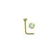 Bent Post Gold Plated Jewel Nose Studs NS5096