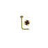 Rossan Bent Post Gold Plated Jewelled Nose Studs NS5096 Amethyst