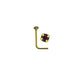 Rossan Bent Post Gold Plated Jewelled Nose Studs NS5096 Amethyst