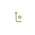 Rossan Bent Post Gold Plated Jewelled Nose Studs NS5096 Crystal Clear