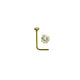 Rossan Bent Post Gold Plated Jewelled Nose Studs NS5096 Crystal Clear
