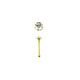 Rossan 18ct Gold Plated Nose Bone Stud with Clear Crystal 22 Gauge  1.5MM