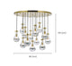 Rayne Collection - Round Cluster - W: 80cm H: 120cm - Brass Chandelier