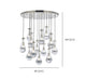 Rayne Collection - Round Cluster - W: 80cm H: 120cm - Polished Nickel Chandelier