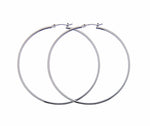 Rossan Rhodium Plated Classic Hoop Earrings 45MM