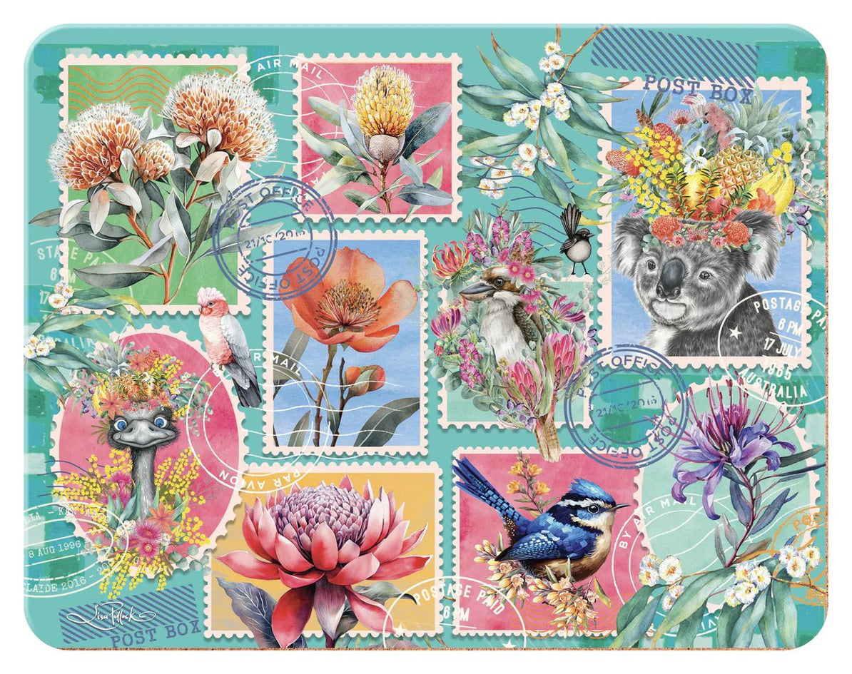 Ashdene Pretty Postage Placemats Set of 6 34CM x 26.5CM
