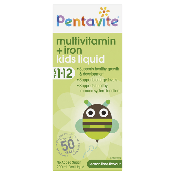 Pentavite Multivitamin + Iron Kids Liquid 200ML