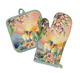 Lisa Pollock Cotton Oven Mitt and Pot Holder Set Sunset Love Birds Design
