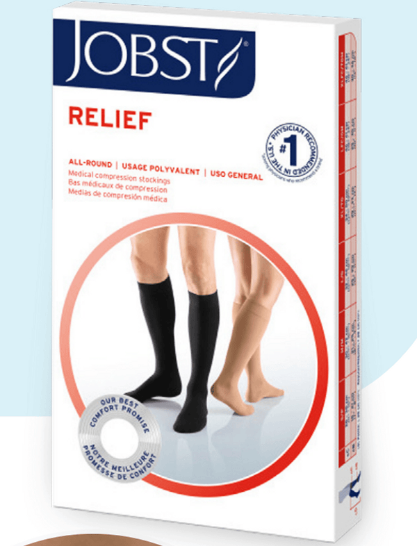 Jobst Relief 15-20 Knee Open Toe Beige Medium