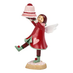 Theatre Seasonal Decor Red Angel Holding Cake