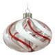 Theatre Seasonal Decor Clear Oval Red Swirl Hanging 9CM