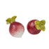 Patch Radish 2 Piece Ceramic Salt and Pepper Shaker Set 4.5 x 4.5 x 7 cm