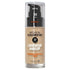 A pump bottle of Revlon ColorStay Longwear Makeup Foundation in a shade that appears to be a combination of oily and matte finishes, labeled as '24HR' and 'SPF 15'.