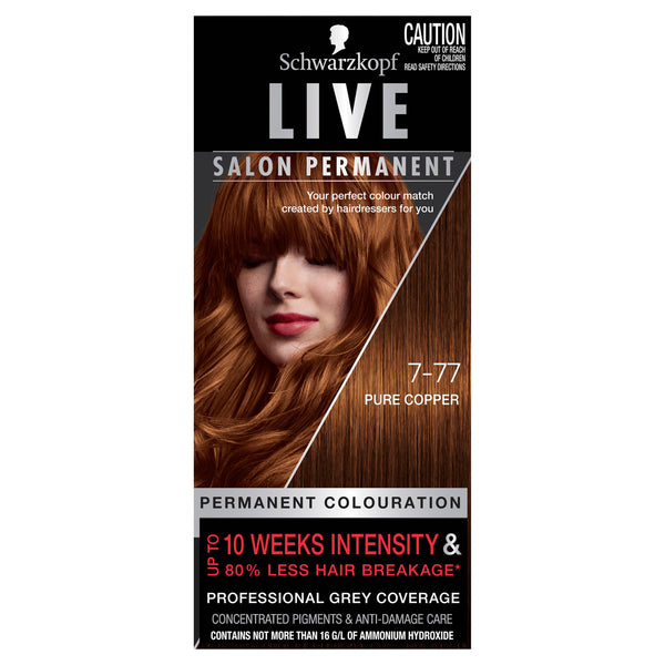 Schwarzkopf Live Salon Permanent 7-77 Pure Copper Hair Colour