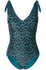 Duskii Oceane Tie Up Reversible One Piece Teal & Leopard Teal