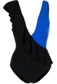 Duskii Claire Textured One Piece Black & Neon Blue