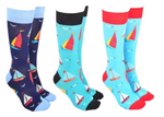 Sock Society Sail Boats 1 PAIR ( ASSORTED )