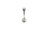 Rossan BJ1007.10 Belly Banana Barbell Stainless Steel Double Jewelled