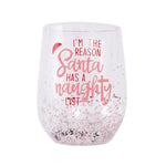 Annabel Trends Christmas Naughty Stemless Wine Glass 475ML
