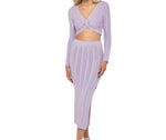 Ginger Bear Boutique Crochet Knit Front Knot Top And Midi Skirt Extra Small