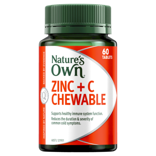 Nature's Own Zinc + Vitaminamin C Chew Tabs 60