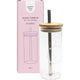 Happy Way Glass Tumbler + Stainless Steel Straw 580mL