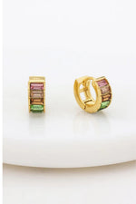 Zafino Kira Huggie Earrings Multi Colour