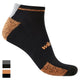 Wicktx Reflection Ankle Socks Black Marle/Hivis Orange Marle Sizes 4 To 6